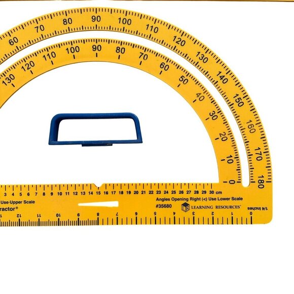 Learning Resources Safe T Protractor Triangle Big Ruler Geometry Tool Homeschool - Picture 3 of 15